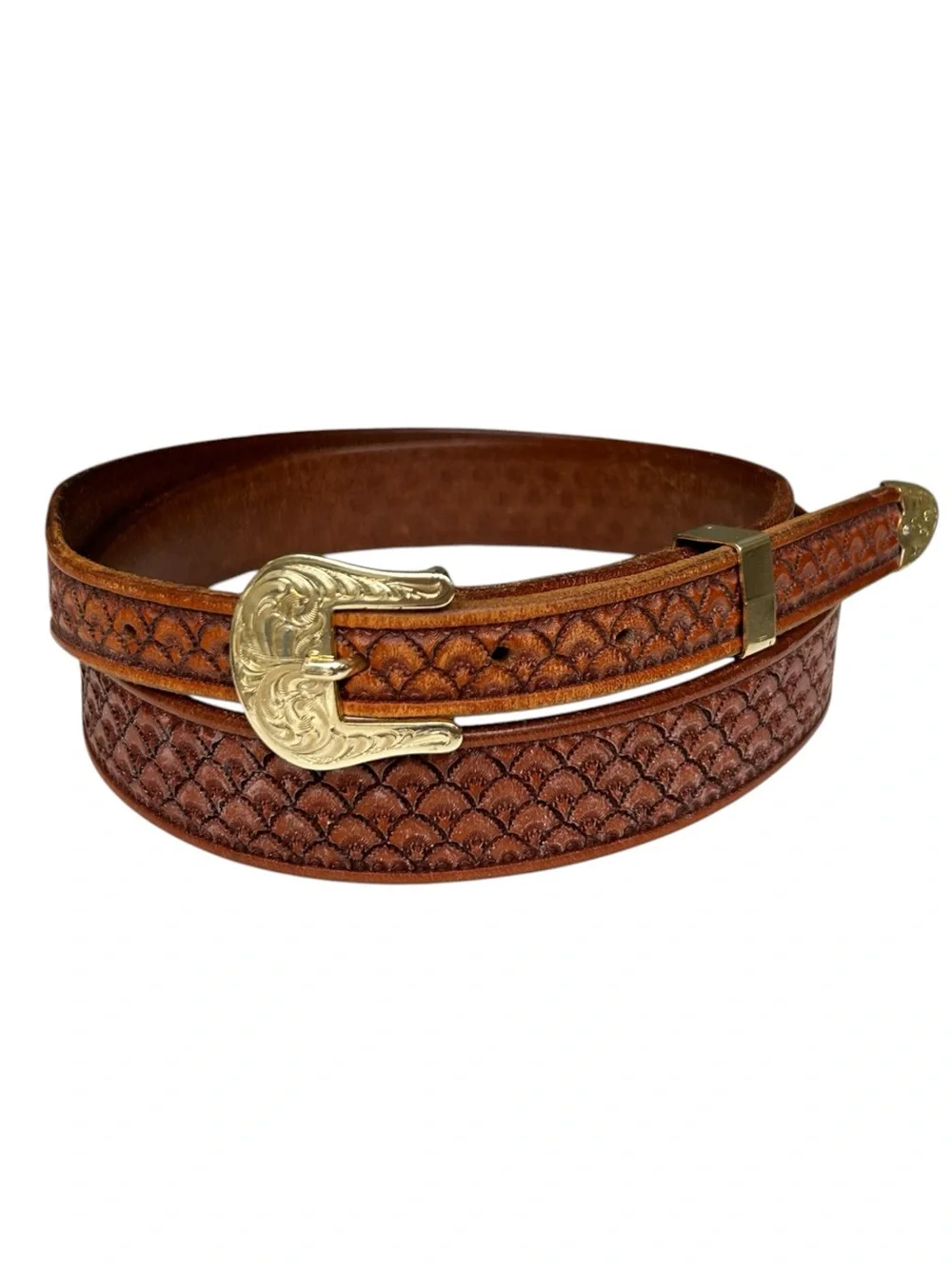 King’s Saddlery Sheridan Wyoming Tooled Leather Western Belt 46”